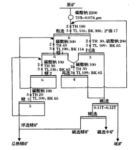 浮选—磁选的选矿工艺流程 