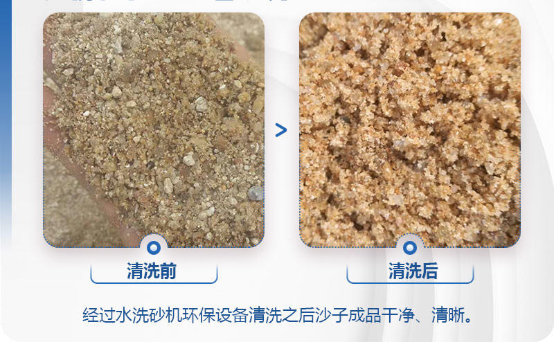 水洗沙机环保设备清洗物料前后对比图